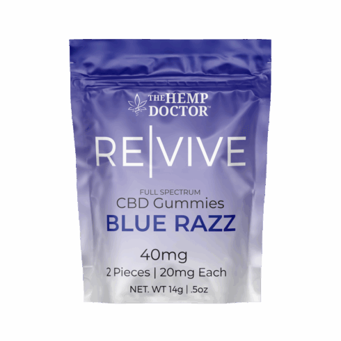 Revive-2ct-Pouch-Blue-Razz-Front a blue and white package with white text