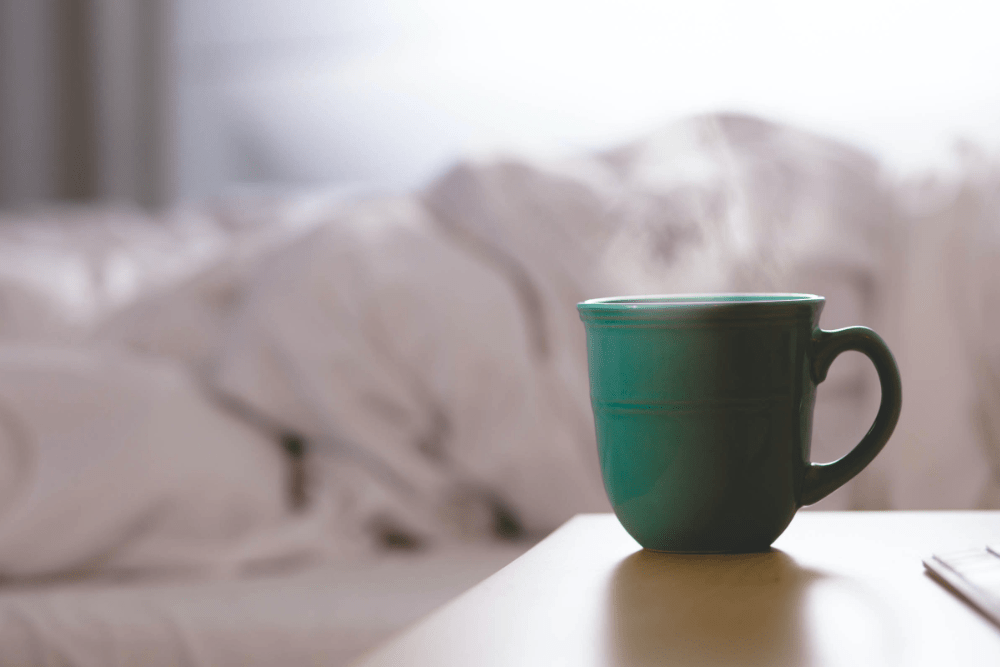 mug on side table