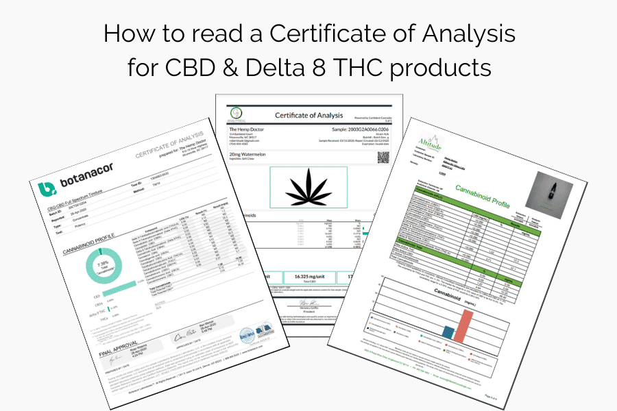 how to read a COA for CBD & D8 THC products