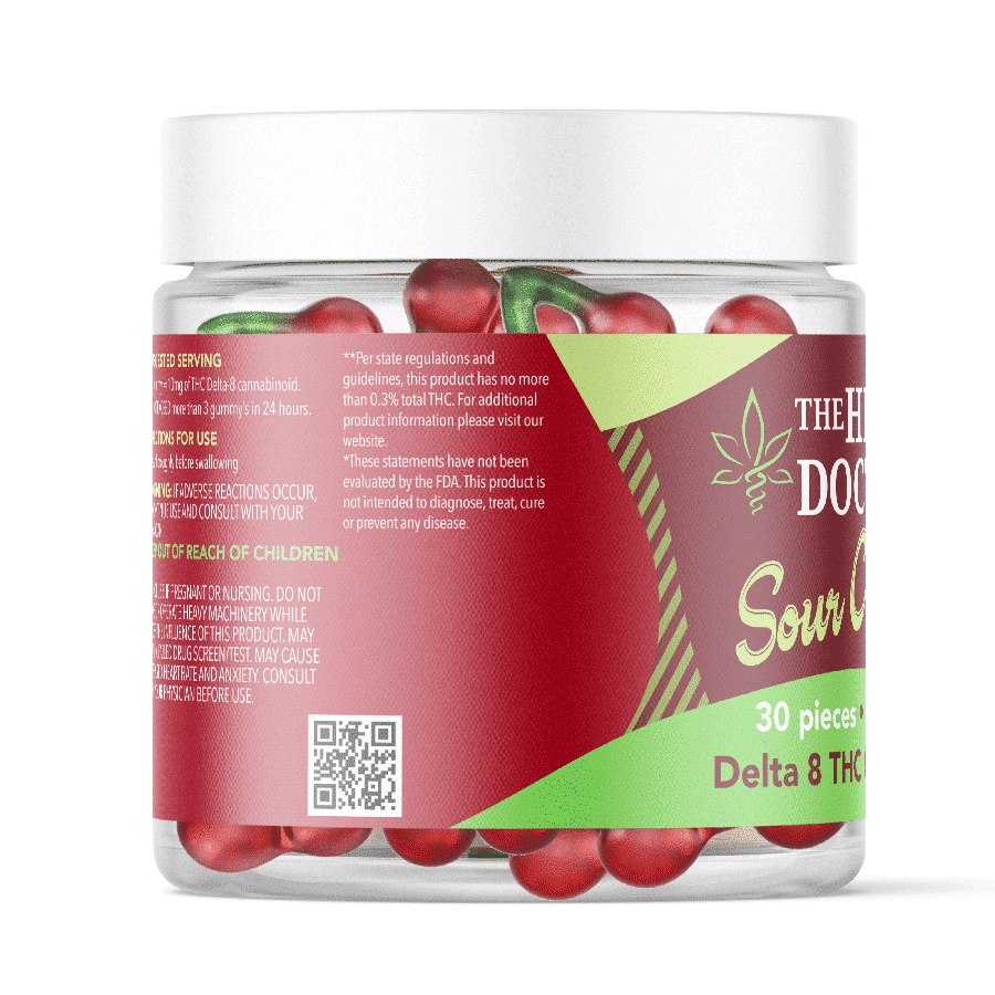 Buy D8 900mg 30-count | Sour Cherry | The Hemp Doctor