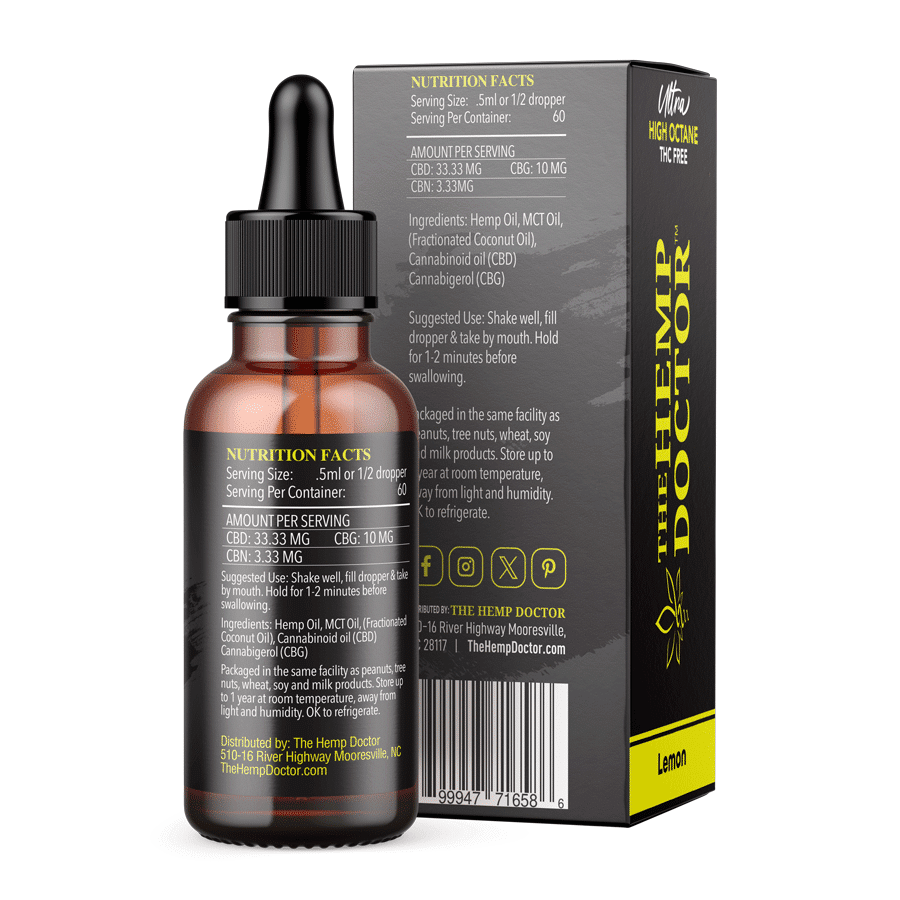 Buy High Octane THC Free CBD Oil Tinctures - The Hemp Doctor