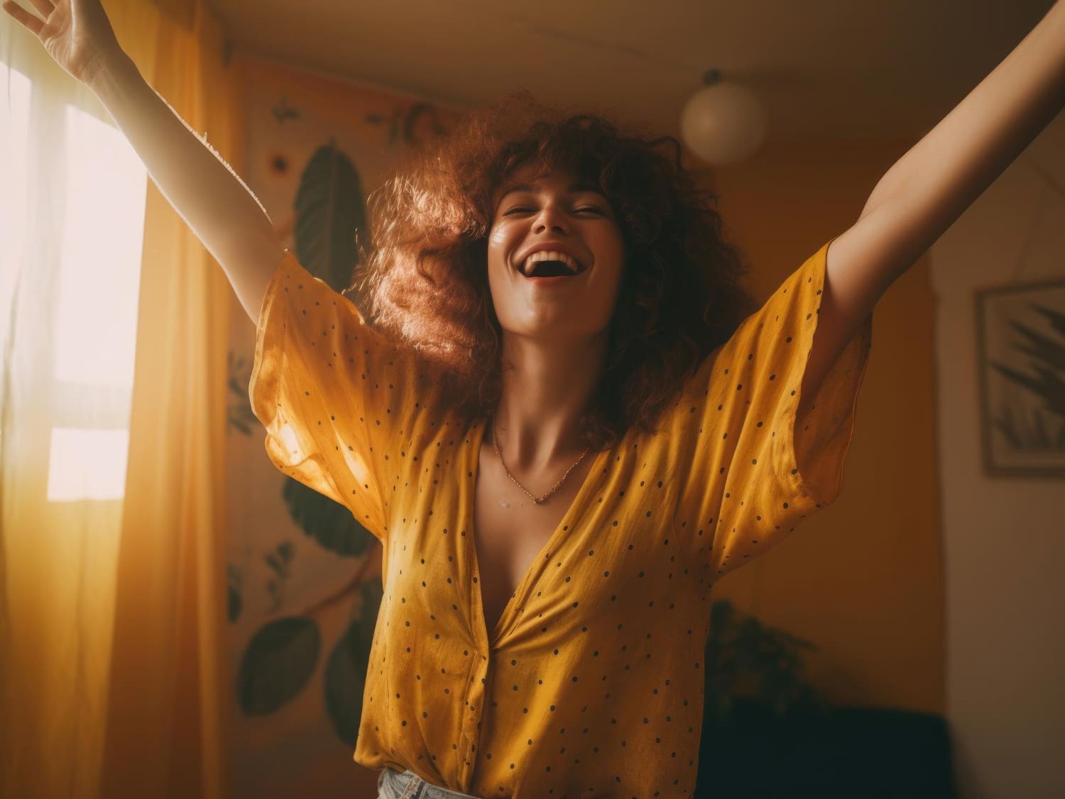 woman dancing in her room because she is high from delta 9