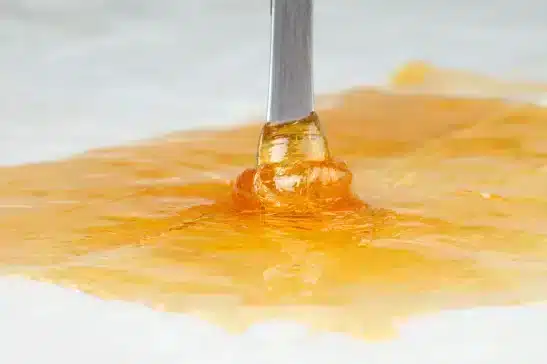 Terp sauce Terp sauce swirled by a thin metal object