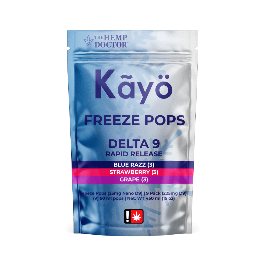 Bag with nine Delta 9 THC Popsicles - Kayo by The Hemp Doctor