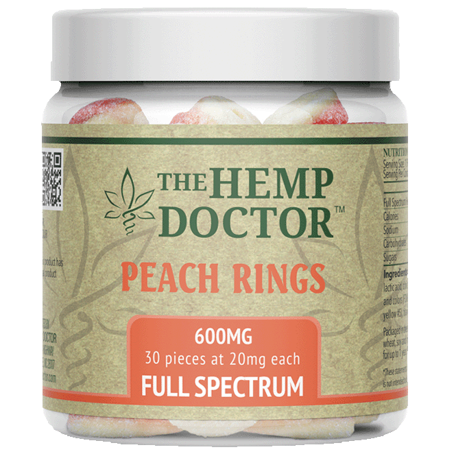 a jar of peach rings
