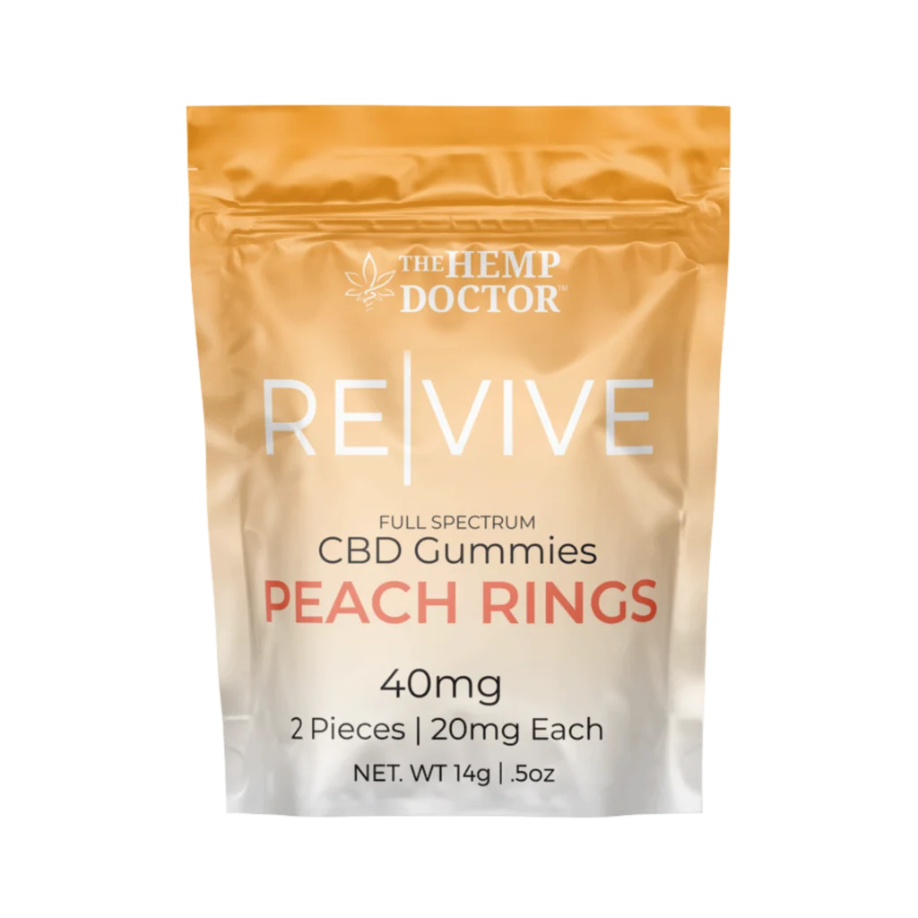 REVIVE | CBD PEACH RING GUMMIES | 20MG