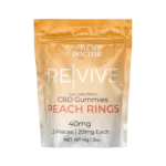 Rendered Web Front Single Pouch Revive 20mg CBD Gummies 2 Pack Peach Rings