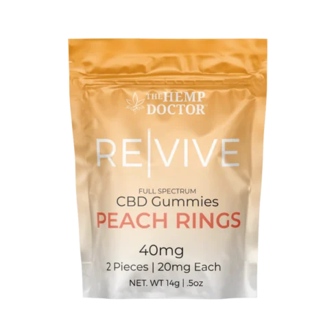 Rendered_Web_Front_Single Pouch_Revive 20mg CBD Gummies_2 Pack_Peach Rings Rendered_Web_Front_Single Pouch_Revive 20mg CBD Gummies_2 Pack_Peach Rings
