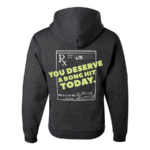 Rendered Web Back Heather GRay Hoodie YOU DESERVE A BONG HIT