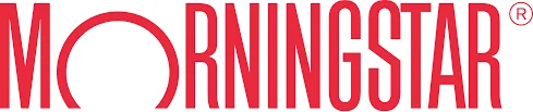 a red text on a white background of the morningstar logo