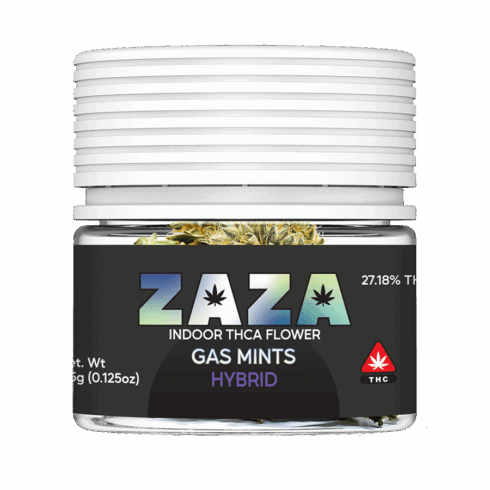 mock_GAS MINTS_ZAZA 3.5G CB SP JAR_FRONT GAS MINTZ STRAIN (3.5G FRONT), THCA EXOTIC FLOWER, THCA FLOWER
