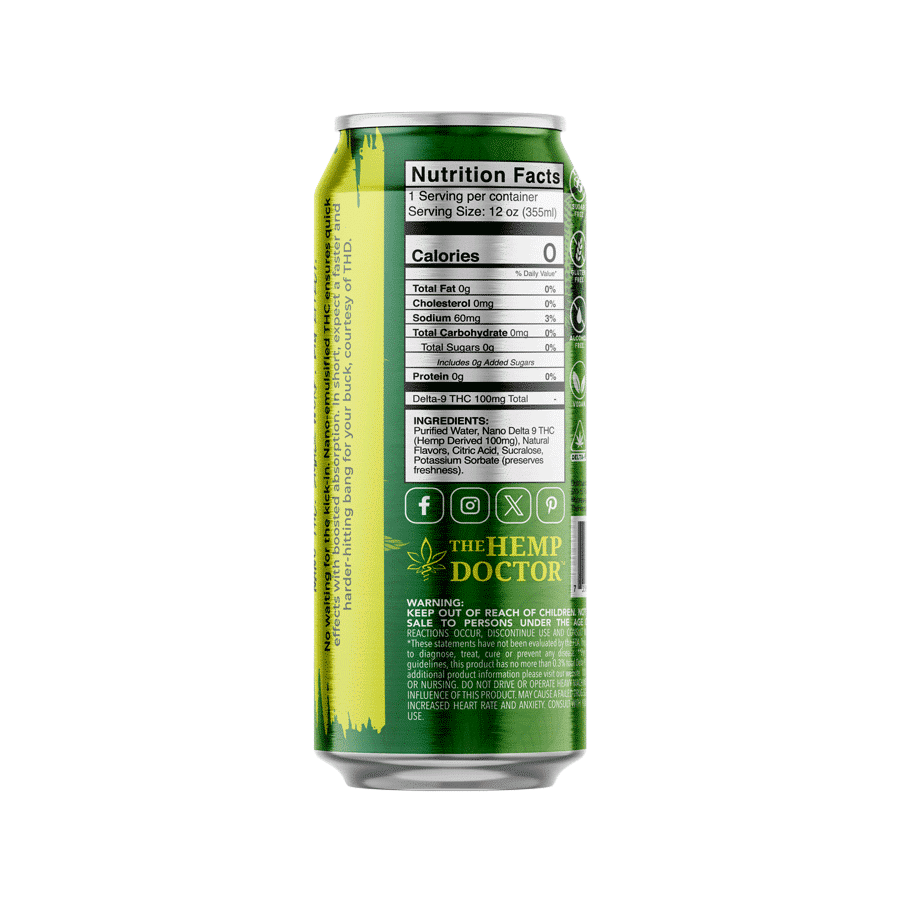 ZOOTED | DELTA 9 THC SELTZER | 100MG - The Hemp Doctor