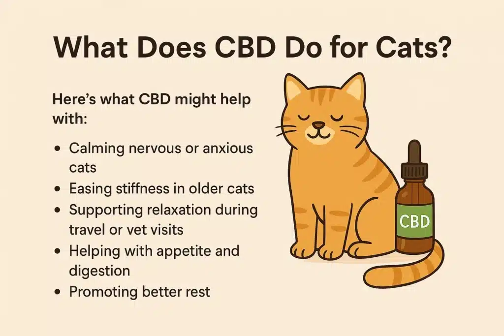 Infographic about what does CBD do for cats