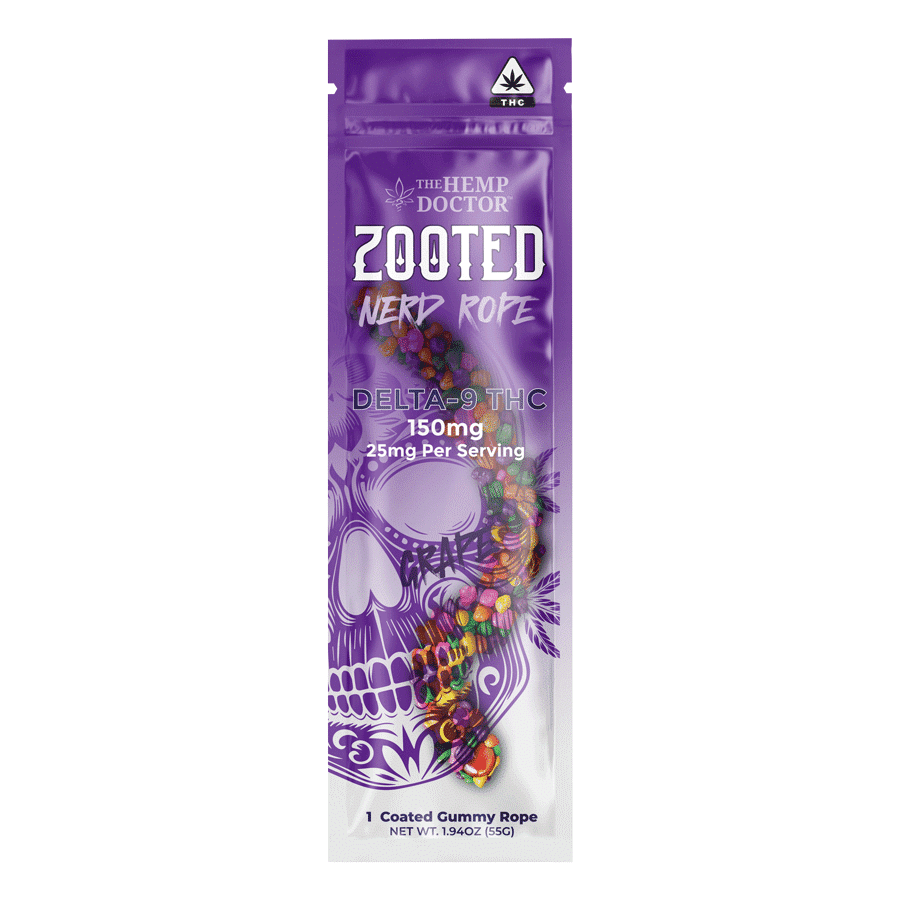 ZOOTED THC Nerd Rope Edible | High Potency 150mg | The Hemp Doctor