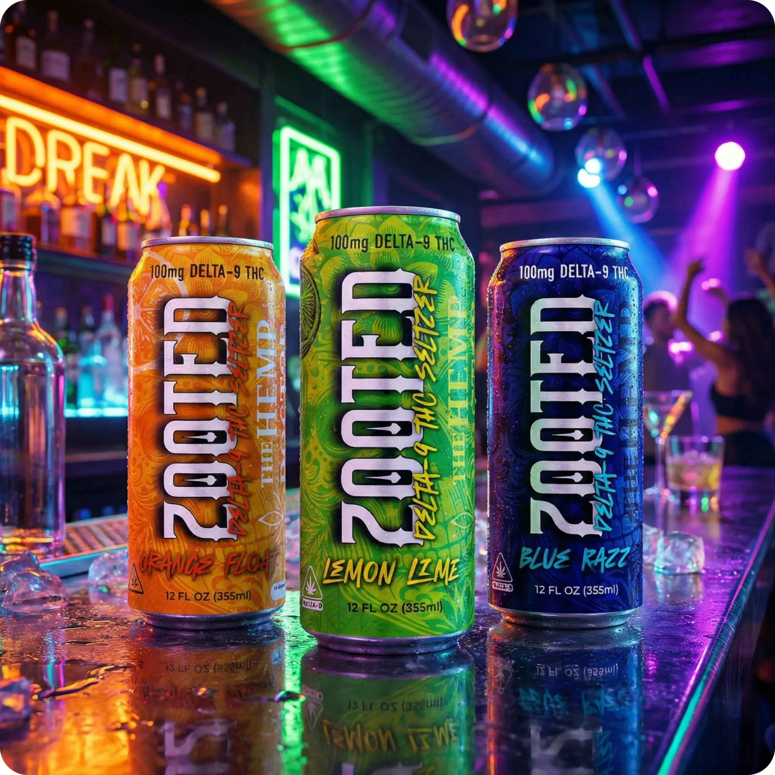 ZOOTED | DELTA 9 THC SELTZER | 100MG - The Hemp Doctor