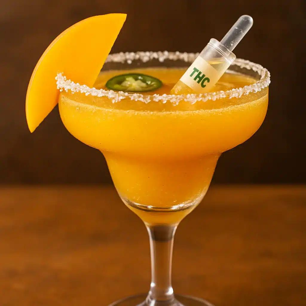 a glass with a drink and a straw