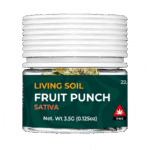 Living Soil 3.5g packaging, FRONT - Strain = Fruit Punch (Sativa)
