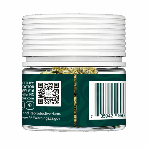 mock_Royal Runtz _14_Living soil 3.5G CB SP JAR_BACK Living Soil 3.5g packaging, BACK - Strain = Royal Runtz #14(Hybrid)