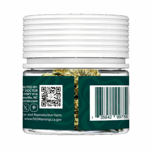 Living Soil 3.5g packaging, BACK - Strain = Watermelon OG (indica)