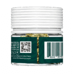 Living Soil 3.5g packaging, BACK - Strain = Galactic Gas (indica)