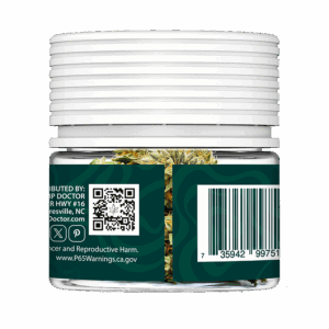 Living Soil 3.5g packaging, BACK - Strain = Galactic Gas (indica)