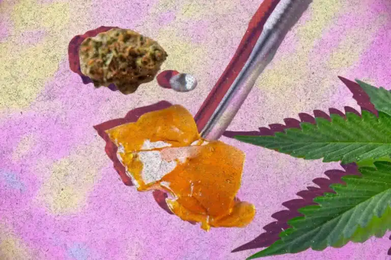 CBD dab with plant elements