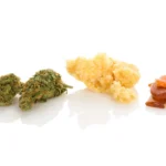 Cannabis products: flower, live rosin, shatter