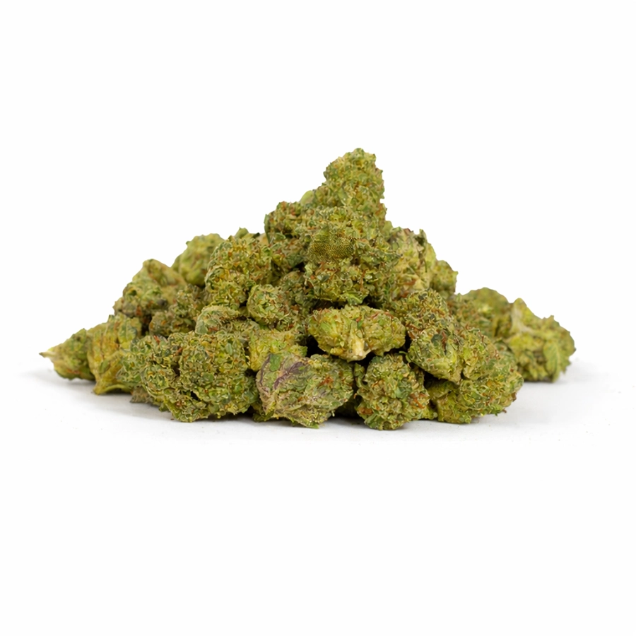 Green cannabis buds in a pile