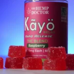 Raspberry gummies with THC blend.
