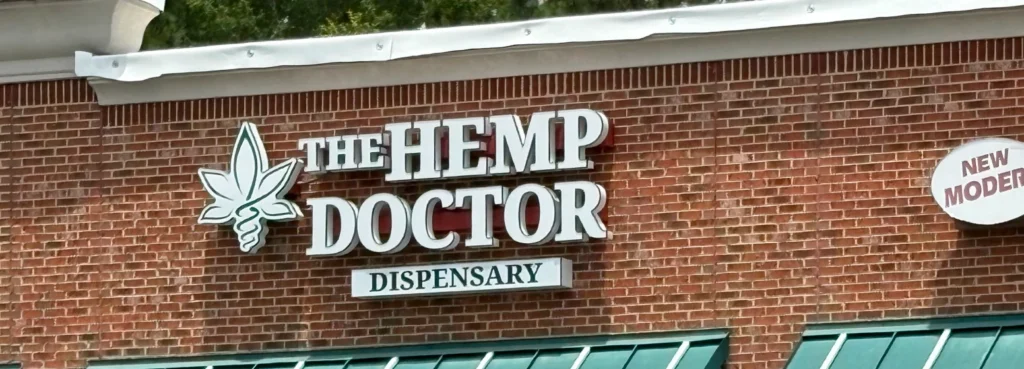 The Hemp Doctor Dispensary storefront in Huntersville, NC