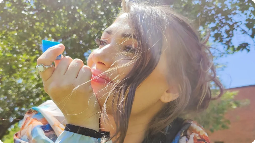 Courtney, whose recovery inspired The Hemp Doctor, outdoors on a sunny day