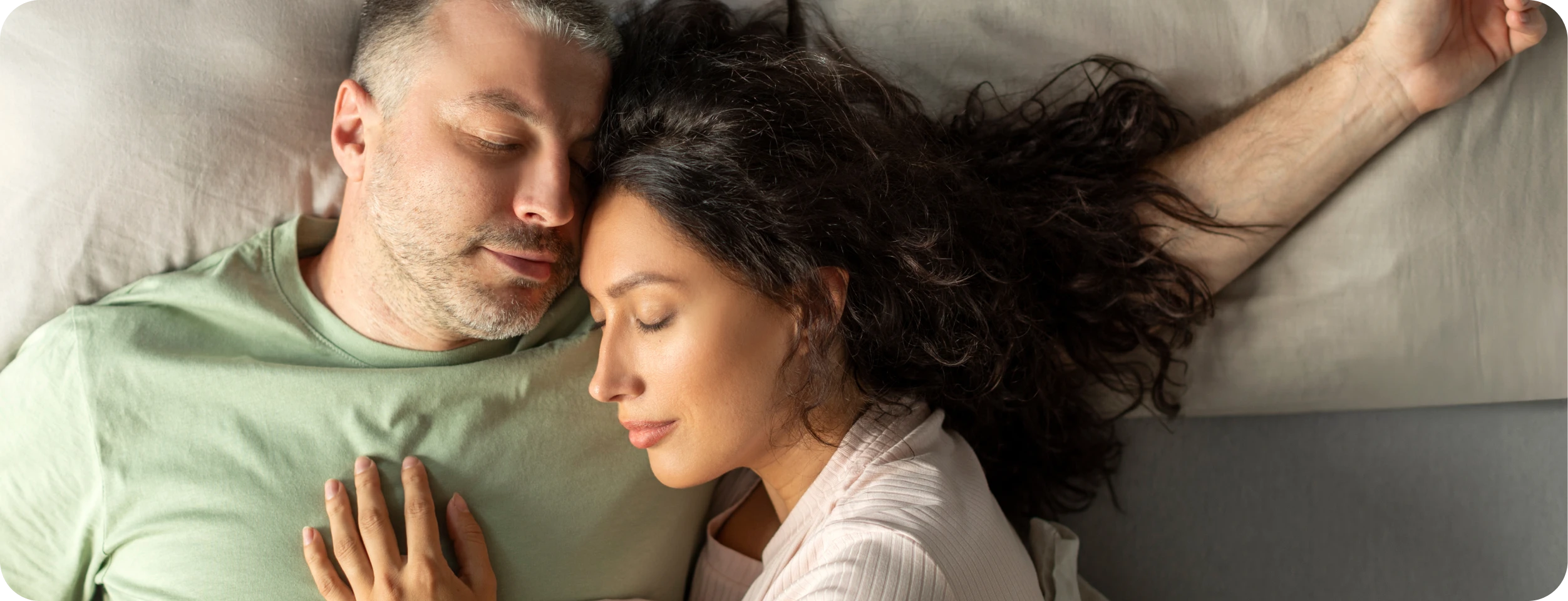 A couple sleeping peacefully