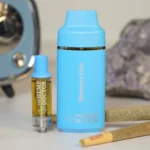 Vaporizer and cannabis products displayed