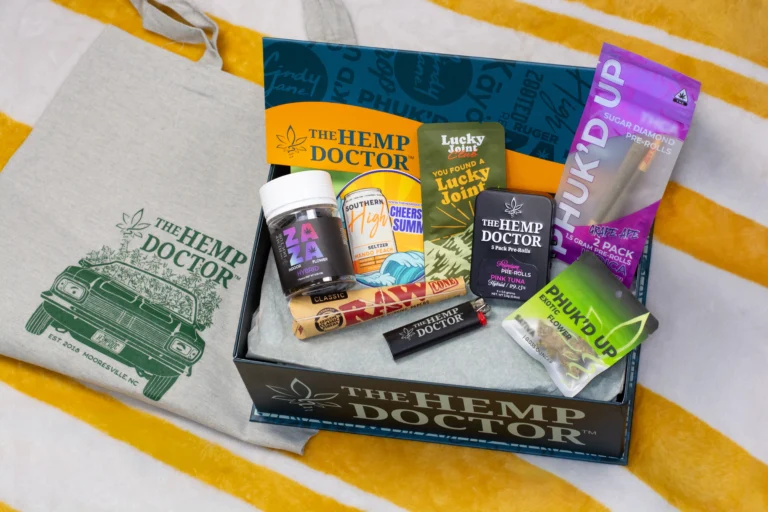 Subscription box with hemp products.