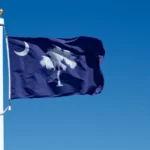 South Carolina state flag waving