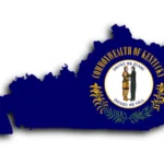 Kentucky state outline with seal