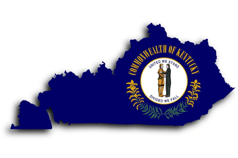 Kentucky state outline with seal